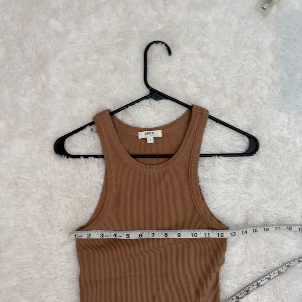 Agolde Tan Ribbed Bailey Tank Top Size S - Picture 11 of 11